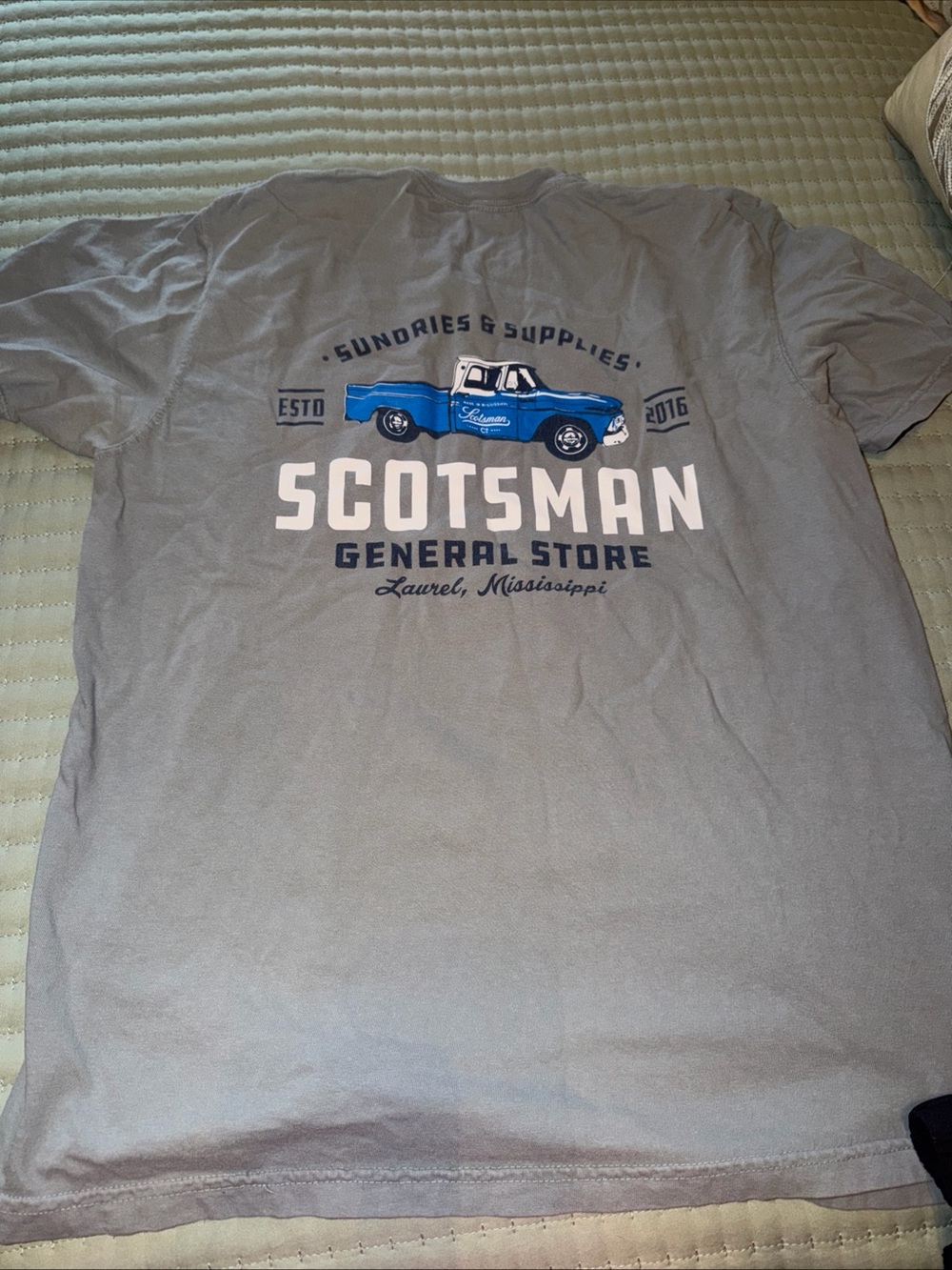 Scotsman General Store Tee Laurel MS Gray Short Sleeve Comfort Colors Size L Men
